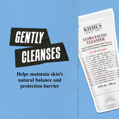 Kiehl's Ultra Facial Cleanser softness on hydrated skin after rinse depicts gentle results.