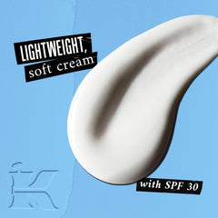 Kiehl's Ultra Facial Moisturizer SPF30 texture closeup highlights lightweight hydration.