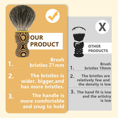 KIKC pure badger bristle delivers gentle lather and even distribution