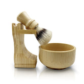 Kikc shaving brush close-up with natural boar bristles for rich lather