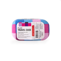 Kikkerland mini travel case plaid change storage keeps coins organized during trips.
