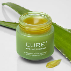 Kim Jeong Moon Aloe Cure Intensive 2X Cream tube closeup for deep hydration.