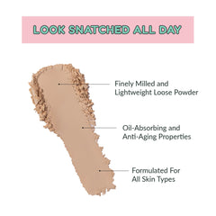 Kimchi Chic setting powder application image highlighting long-lasting matte look