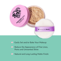 Kimchi Chic velour powder puff for precise powder application and setting
