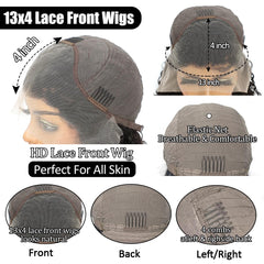 Kimosahair 13x4 HD lace front close-up highlights seamless lace for blend.