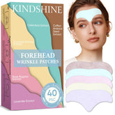 Kindshine forehead patches packaging showing 40-piece value pack for at-home anti-wrinkle care
