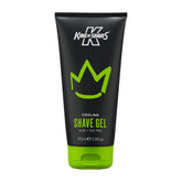 King of Shaves cooling shave gel bottle shows clear gel for precise, comfortable shaving.