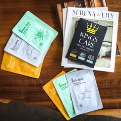 Kings Care 2% BHA mask sheet helps clear pores and refine texture with gentle exfoliation.