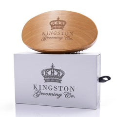 Kingston Grooming Co Original Wave Brush 360 closeup showing hair-bristle contact for gentle styling