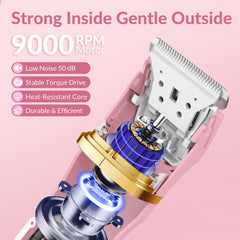 KINGTEE 5-in-1 bikini trimmer heads exchange for precise shaping.