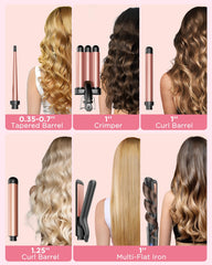 Kinked 3-barrel waver close-up for quick beachy waves.