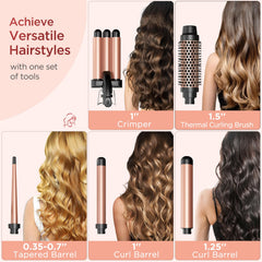 Kinked triple barrel waver creates beachy textured waves
