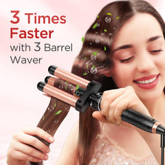 Kinked tapered curling wand for versatile volume and movement