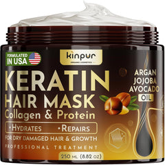 Kinpur Keratin Hair Mask bottle boosts hydration for silky hair