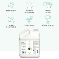 KinRose Care Aloe gel close-up highlights clear, alcohol-free formula for sensitive skin.