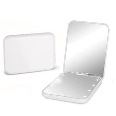 Kintion pocket mirror with 1x/3x magnification and LED light for precise makeup.