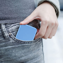 Kintion pocket mirror two-sided blue for full-face makeup and detail