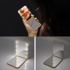 Kintion pocket mirror LED light for true-color makeup application on the go.
