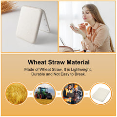 Kintion Wheat Straw Compact Mirror with soft lighting for true color makeup