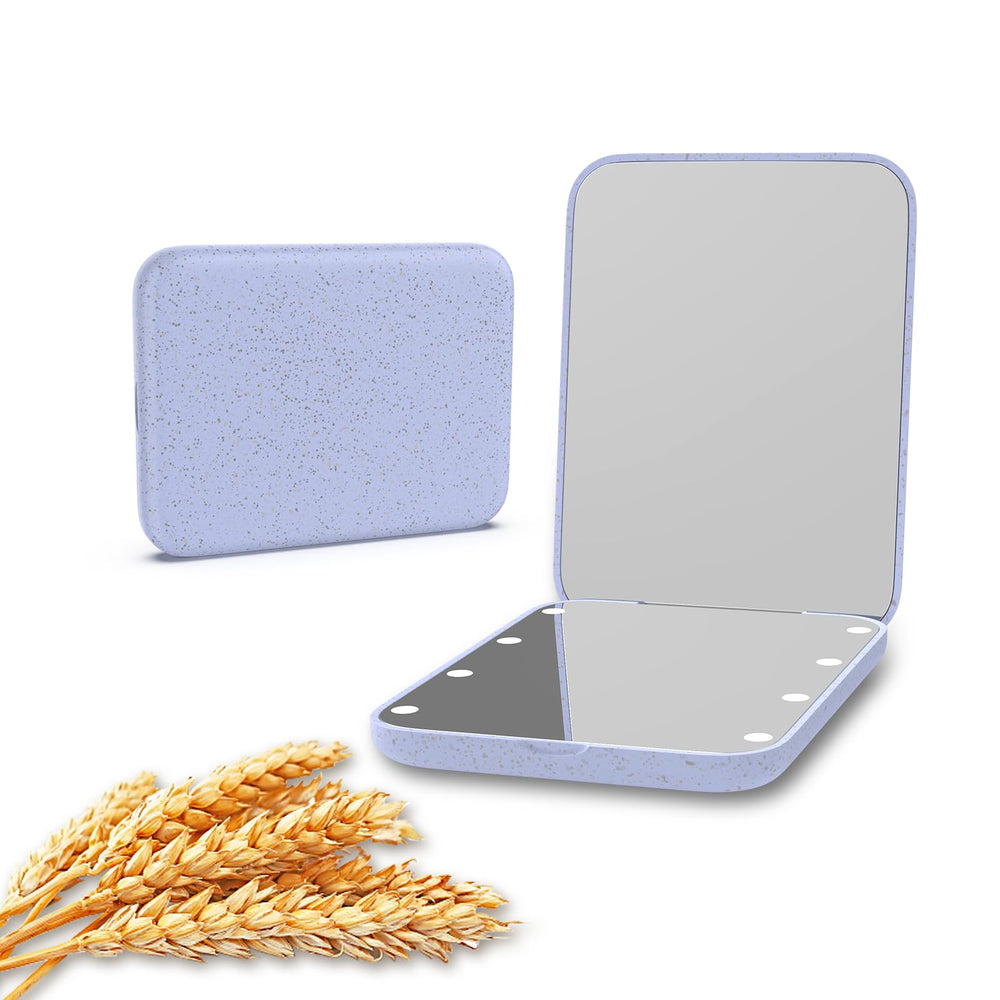 Kintion Wheat Straw Pocket Mirror, closed with magnetic switch for easy portability.