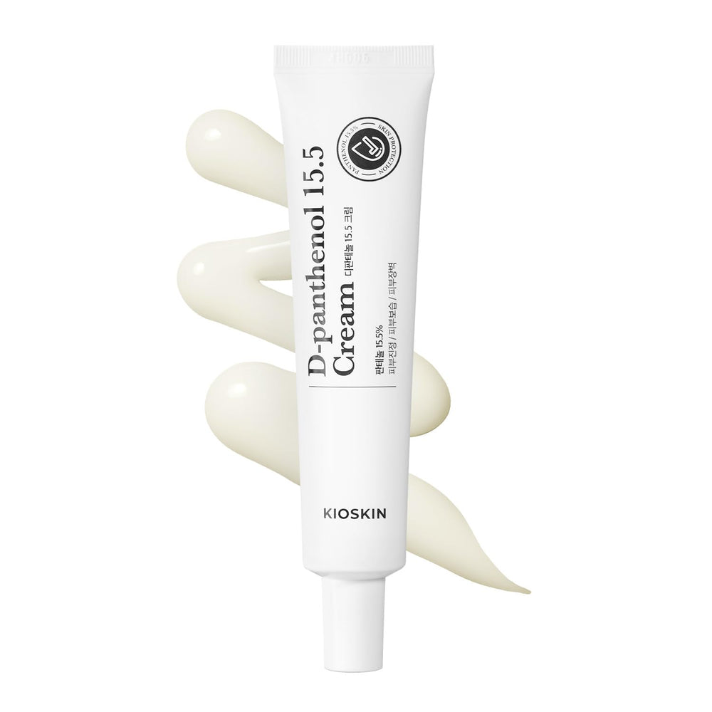 KIOSKIN barrier cream bottle closeup shows non-greasy, quick-absorbing hydration for daily use.