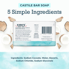 Kirk's Castile fragrance-free 6-pack packaging shot highlighting value