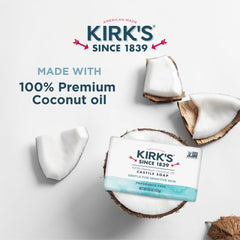 Kirk's Castile fragrance-free bar in hand for everyday use