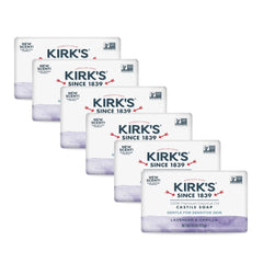 Kirk's Castile Lavender-Vanilla closeup, soothing coconut oil cleansing for sensitive skin