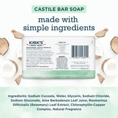 Kirk's Castile original scent bar close-up showing rich lather.