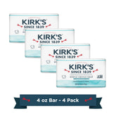 Kirk's Coco Castile Soap fragrance-free bar front shows gentle cleansing.