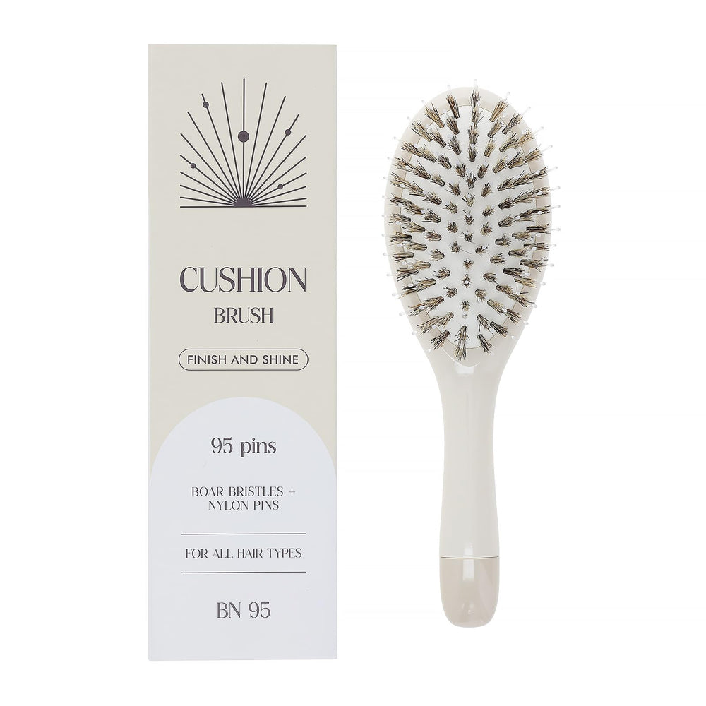 KISMETICS Boar Bristle Hair Brush front view highlights smooth detangling for all hair types