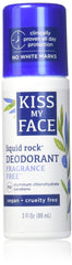Kiss My Face Liquid Rock Deodorant pack showing three 3 oz bottles for all-day odor protection