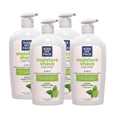 Kiss My Face Moisture Shave Cream bottle pump shows easy, hydrated shaving for face and body