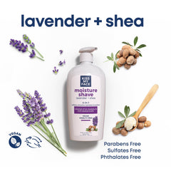Kiss My Face Moisture Shave lavender scent highlight soothing ritual.