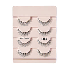 KISS Pearl Earring half-lash clusters offer quick, natural enhancement.