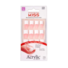 Kiss Salon Acrylic French Kit Long Pack hero image shows professional-at-home manicure setup for flawless results.