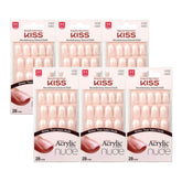 KISS Salon Acrylic Nude French nails front view for natural, seamless fit.