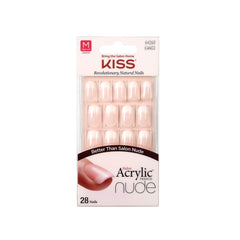 KISS Salon Acrylic Nude French nails side profile showing durable tips.