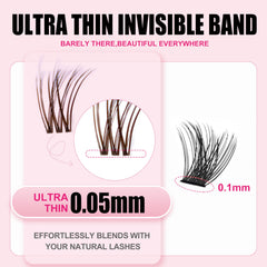 Kisslily Plume Brown Lashes 8-16mm curl demonstrates versatile length options.