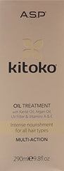 Kitoko Oil 9.8oz oil drop close-up showing fast absorption