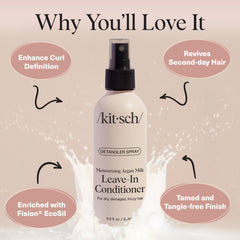 Kitsch Argan Milk Leave-In Curly Strands softened and more manageable
