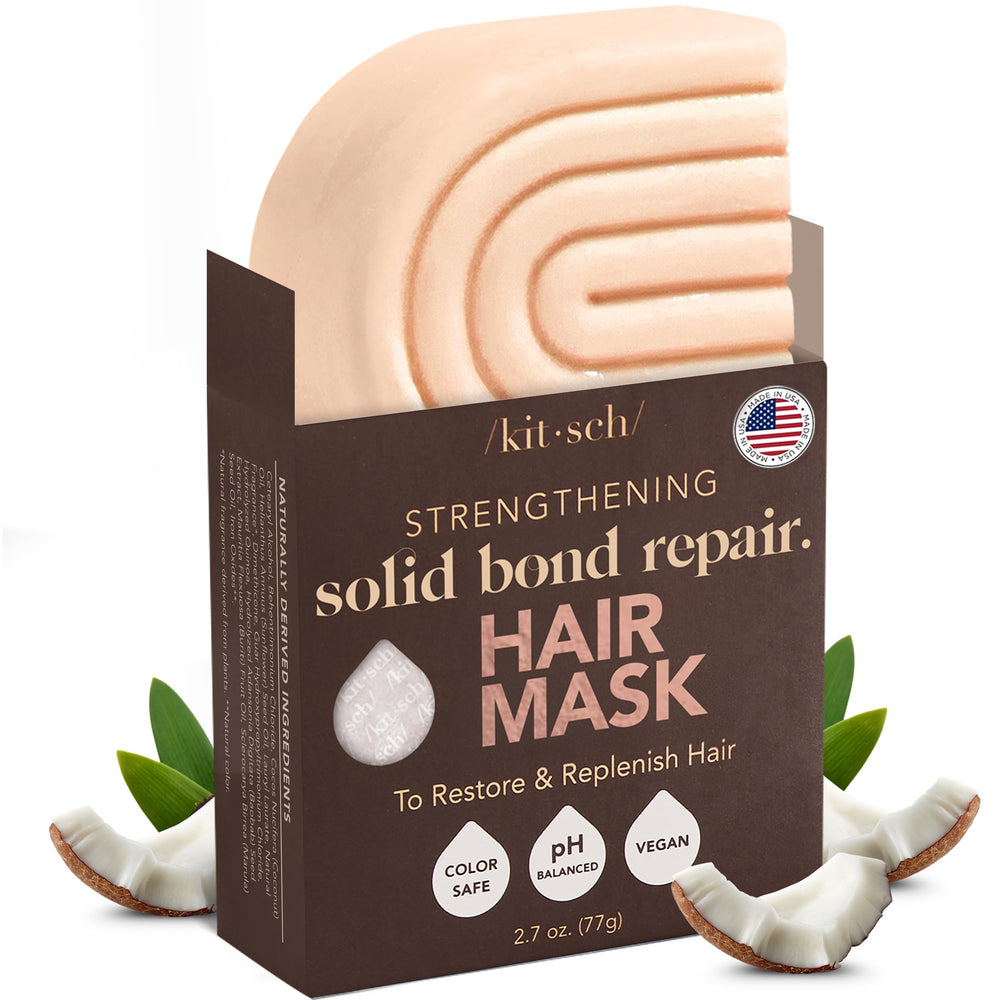 Kitsch Bond Repair Hair Mask packaging opened for zero-waste, travel-friendly use.