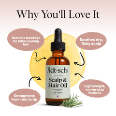 Kitsch castor-jojoba-blend image highlighting lightweight hydration and stronger hair texture.