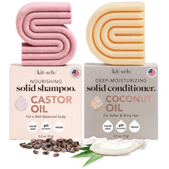 Kitsch Castor Oil Shampoo Bar closeup showing gentle cleansing for a healthier scalp