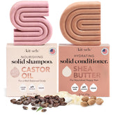 Kitsch Castor Oil Shampoo Bar pour demonstrates gentle cleansing and lightweight hydration for hair.