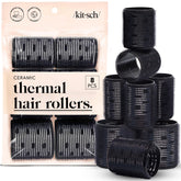 Kitsch Ceramic Thermal Hair Rollers packaging displays the eight-piece set for storage