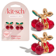 Kitsch Cherry small hair clip with sparkling rhinestones for chic daytime or evening looks.