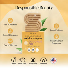 Kitsch Coconut Oil Shampoo Bar lather coats strands for softness and shine