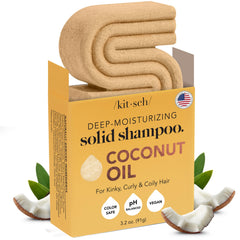 Kitsch Coconut Oil Shampoo Bar packaging highlights eco-friendly design for sustainable care