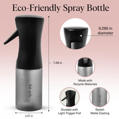 Kitsch continuous spray bottle in black optimized for travel touch-ups.